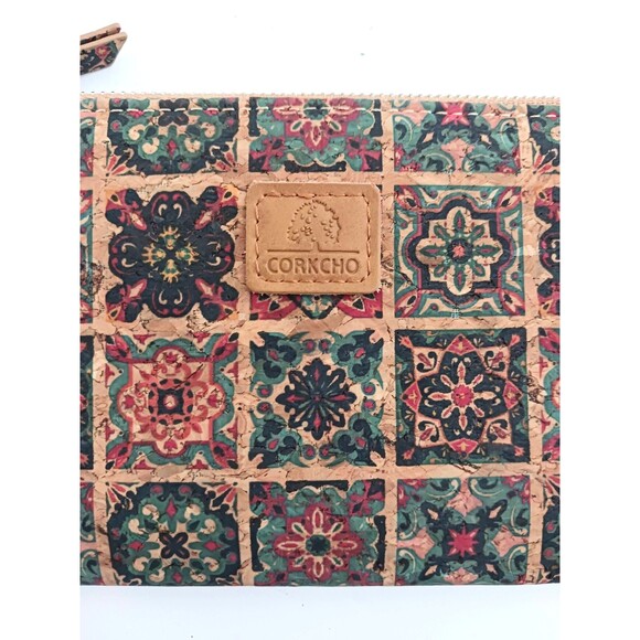 NEW Corkcho Bi Fold Wallet 100% Natural Cork Multicolor Medallion Print 7.5X4 - Picture 2 of 5
